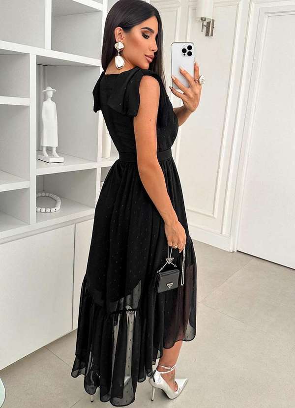 Oxigenio - Vestido Oxigenio Midi Daniela Preto Preto 2