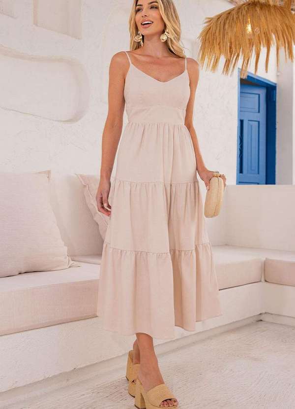 Miss Misses - Vestido Rafaela com Bojo Bege