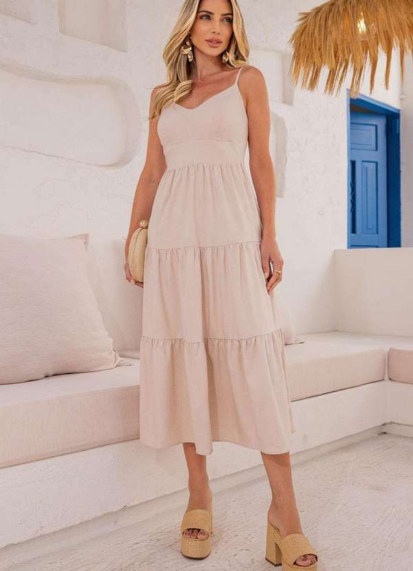 Miss Misses - Vestido Rafaela com Bojo Bege 3
