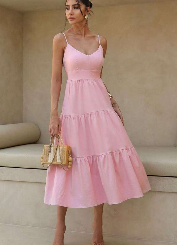 Miss Misses - Vestido Rafaela com Bojo Rosa