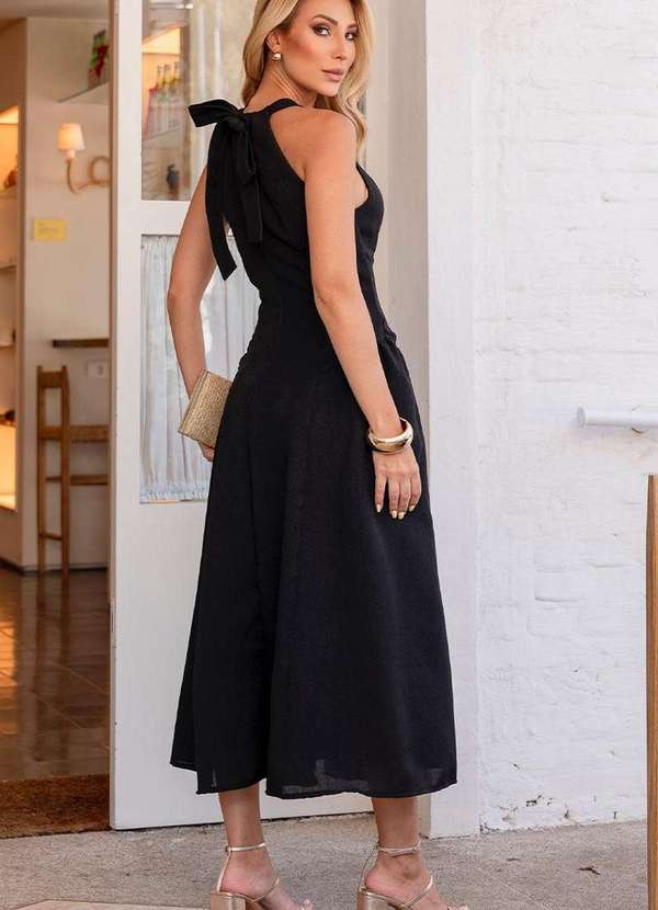 Miss Misses - Vestido Sonia Decote V Preto 2