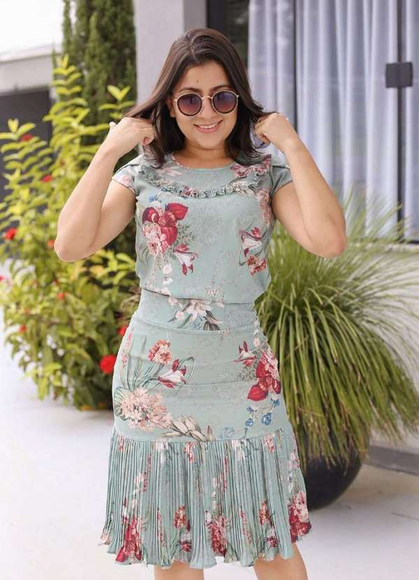 Kibella - Conjunto Plissado Jardim Verde Verde