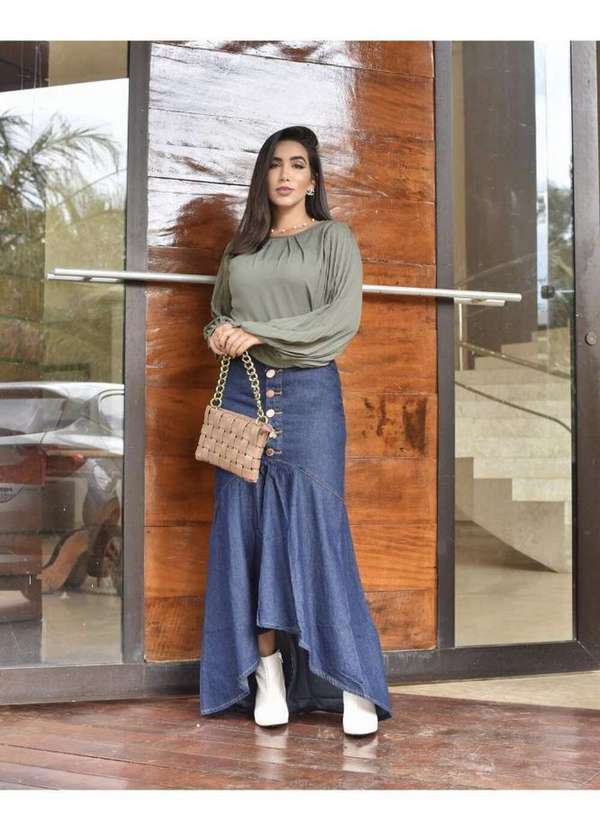 Kibella - Saia Longa Hanna Azul 2