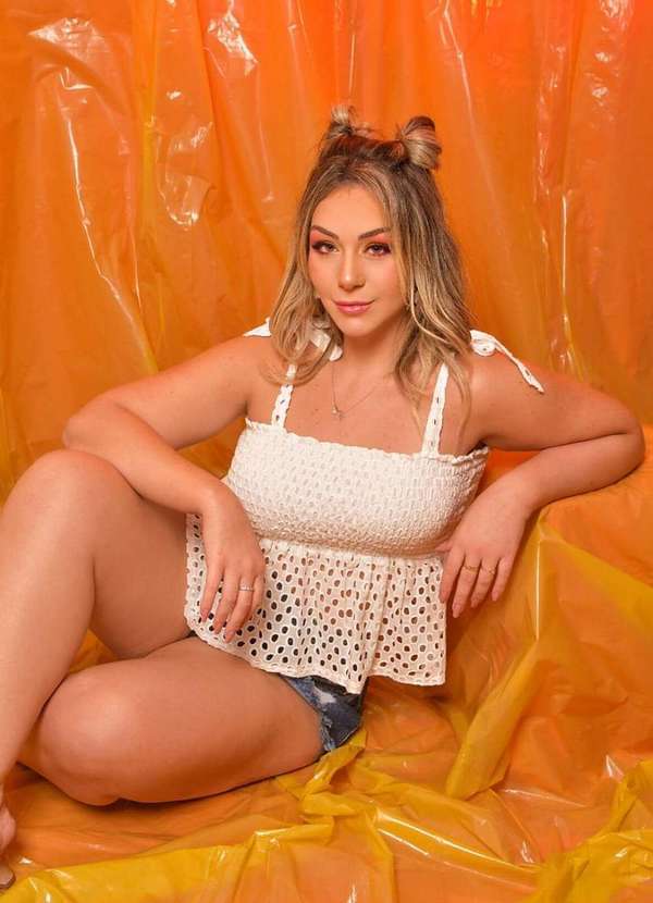 It Curves - Blusa Plus Size Laise e Lastex Branco