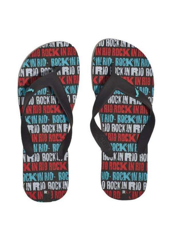 Reserva - Chinelo Masculino Rock Type Reserva Preto/Preto
