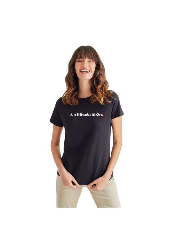 Reserva - Camiseta Feminina a Afilhada Ta On Reserva Preto