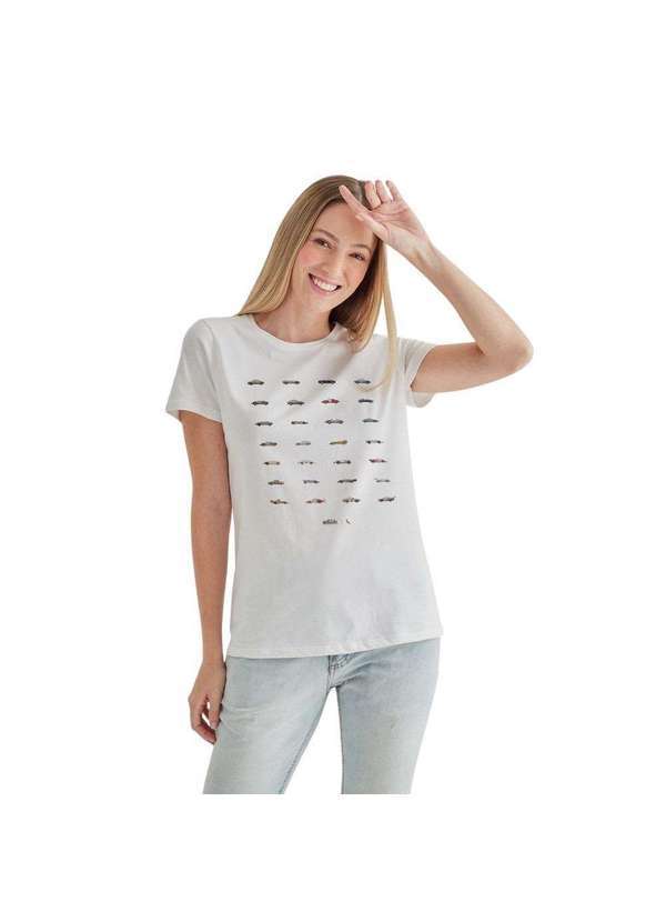 Reserva - Camiseta Feminina Mosaico Carros Reserva Branco