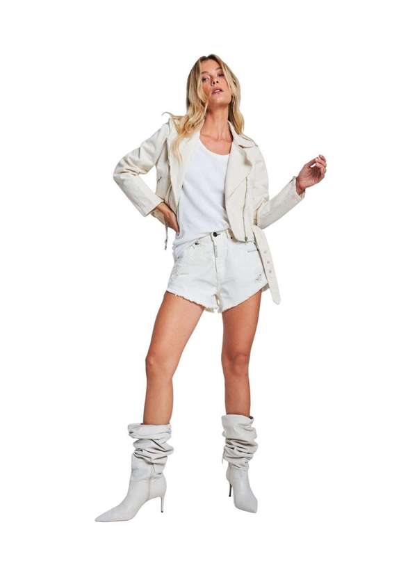 Reserva - Short Sarja Desfiado Barra Reversa Off White