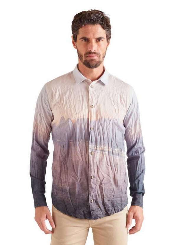 Reserva - Camisa Manga Longa Estampada Amanhecer Reserva Off White