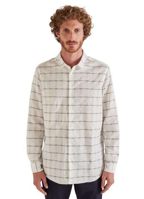 Reserva - Camisa Manga Longa Listra Textura Reserva Branco