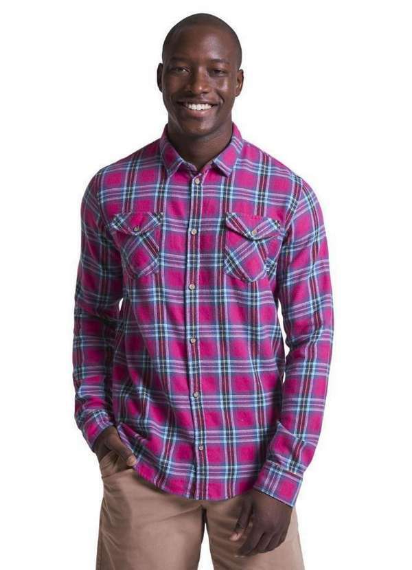 Reserva - Camisa Masculina Xadrez Nogueira Reserva Rosa