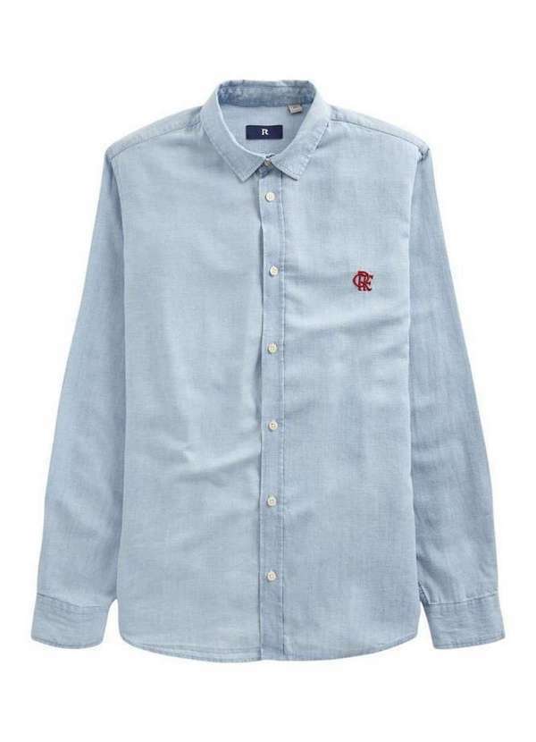 Reserva - Camisa Ml Eco Denim Flamengo Reserva Indigo Lav