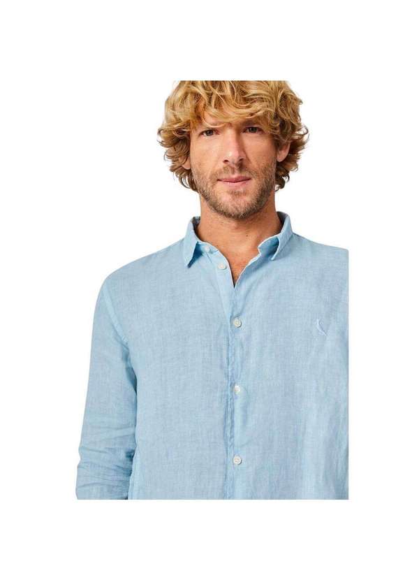 Reserva - Camisa Linho Tinturado Reserva Azul Ceu 2