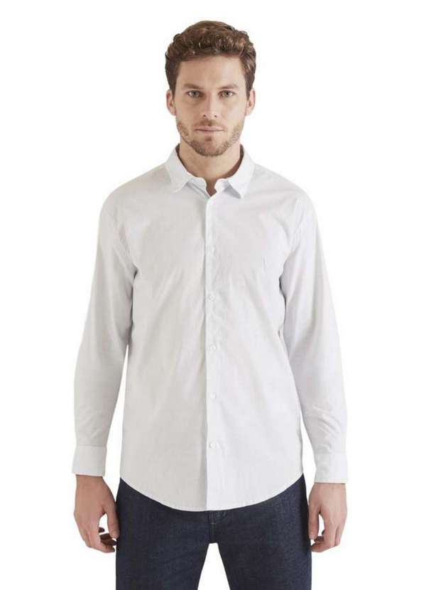 Reserva - Camisa Ml Listrada Office Reserva Azul Claro