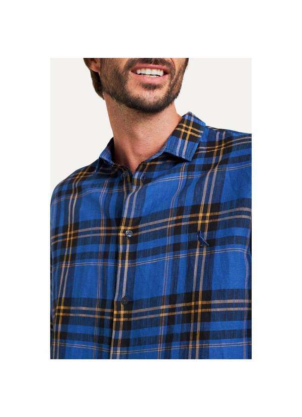 Reserva - Camisa Ml Xadrez New Money Reserva Azul Royal 2