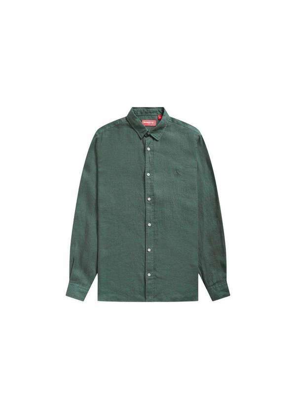 Reserva - Camisa Pf Ml Linho Reserva Verde Escuro