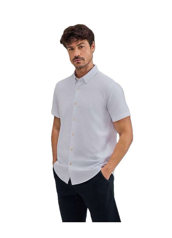Reserva - Kit 2 Camisas Manga Curta Oxford Color Reserva Cinza/Branco 2