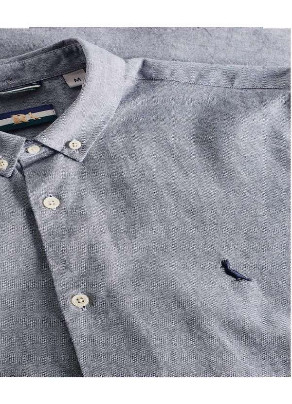 Reserva - Kit 2 Camisas Manga Curta Oxford Color Reserva Cinza/Branco 5