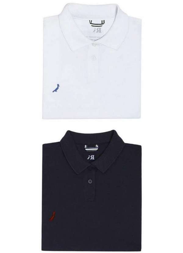 Reserva - Kit 2 Polos Pima Reserva Branco/Preto