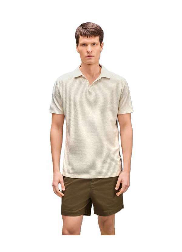 Reserva - Polo Bata Listrado Oliveiras Reserva Off White