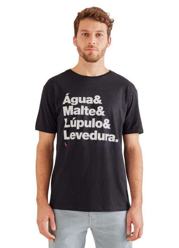 Reserva - Camiseta Algodão Receita Cerveja Reserva Preto