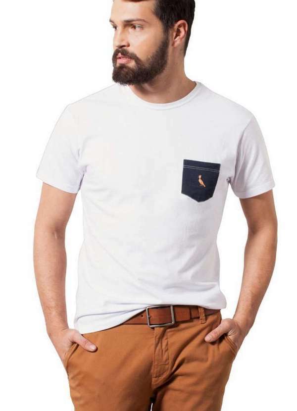 Reserva - Camiseta Bolso Cb Pica Pau Dourado Branco