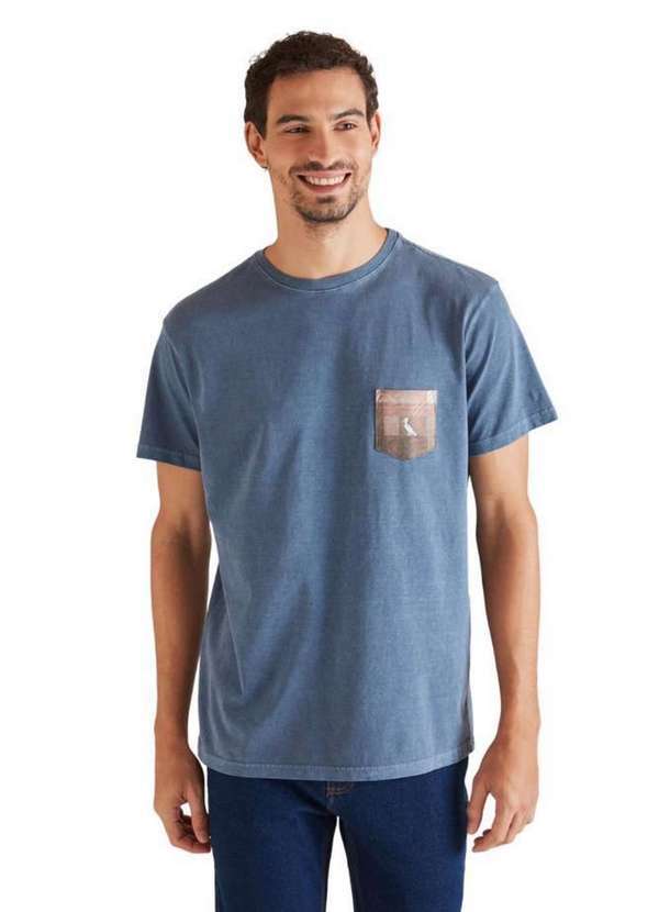 Reserva - Camiseta Bolso Sb Xadrez Quadrilha Reserva Marinho Stoned