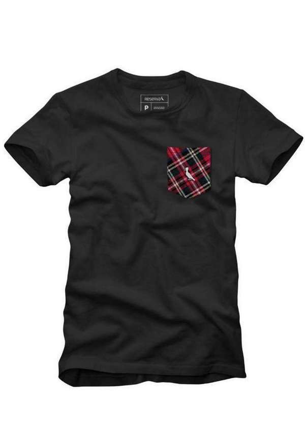 Reserva - Camiseta Bolso Sb Xadrez Vermelho Reserva Preto 1