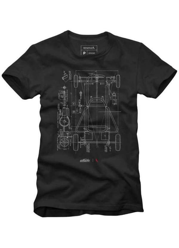 Reserva - Camiseta Cb Chassi Casual Conforto Reserva Preto