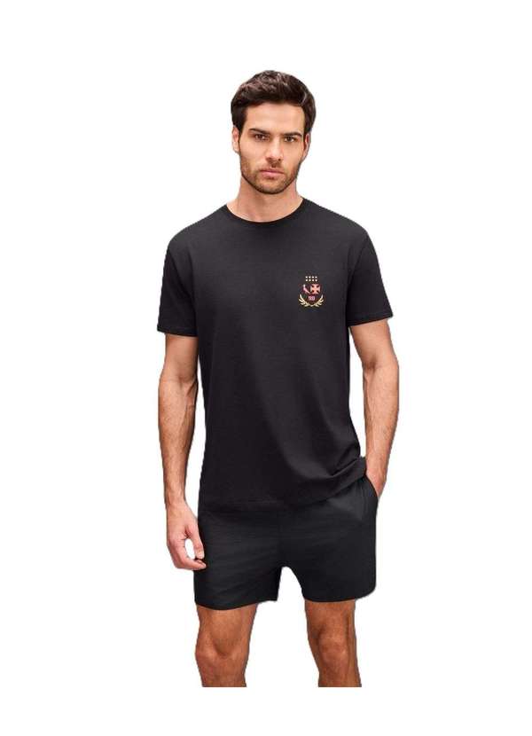Reserva - Camiseta Estampada Escudo Cruz Malta Reserva Preto