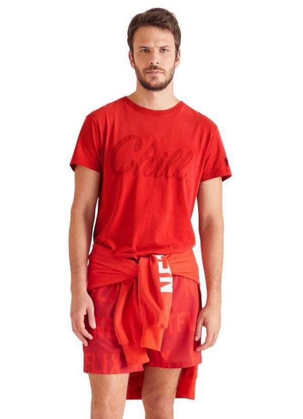 Reserva - Camiseta Estampada Netflix Chill Reserva Vermelho
