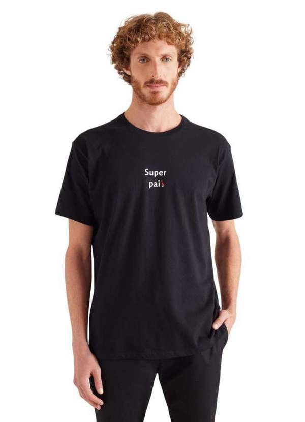 Reserva - Camiseta Estampada Super Pai Reserva Preto