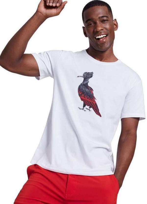Reserva - Camiseta Estampada Urubu Rubro Negro Reserva Branco