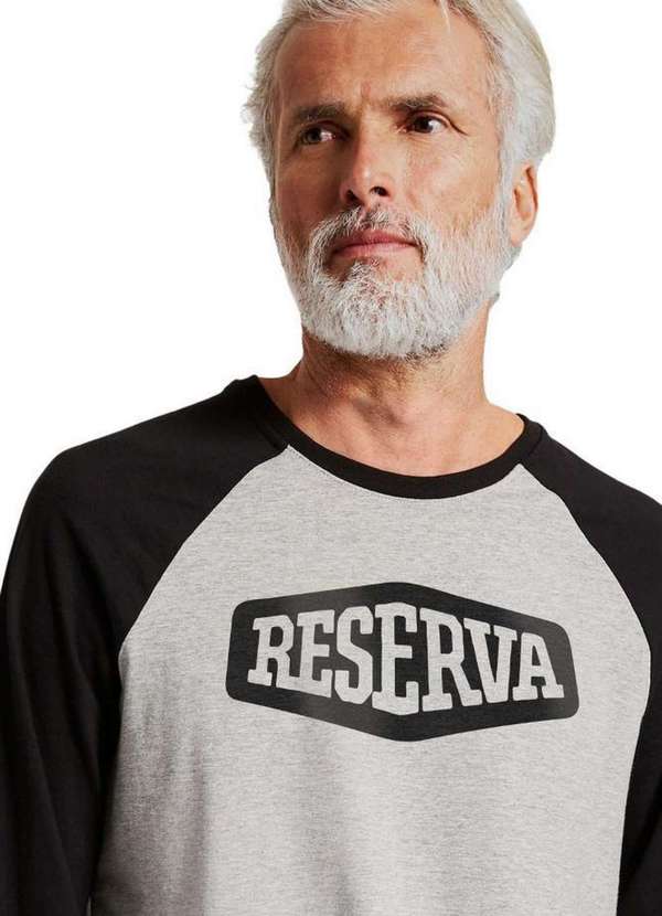 Reserva - Camiseta Ml Sign Black Reserva Cinza Mescla/Preto 2