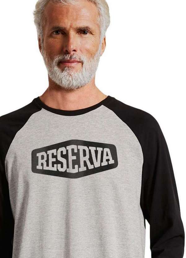 Reserva - Camiseta Ml Sign Black Reserva Cinza Mescla/Preto 4