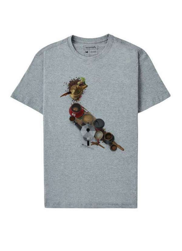 Reserva - Camiseta Pica Pau Café Conforto Casual Reserva Cinza Mescla