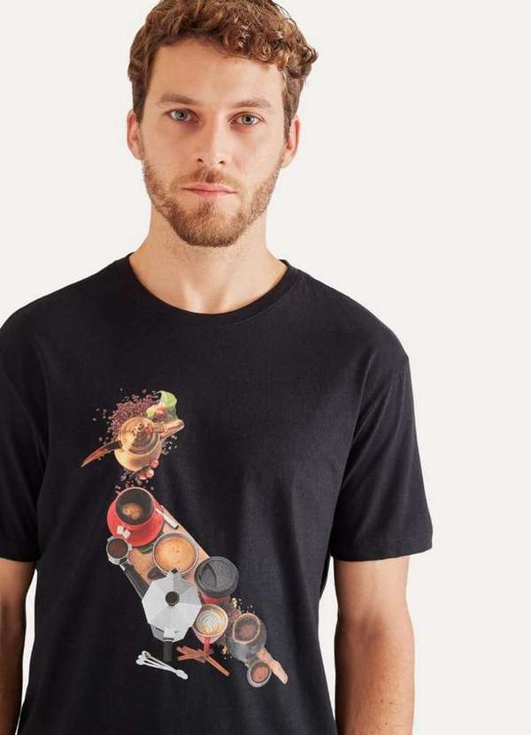Reserva - Camiseta Pica Pau Café Conforto Casual Reserva Preto 2