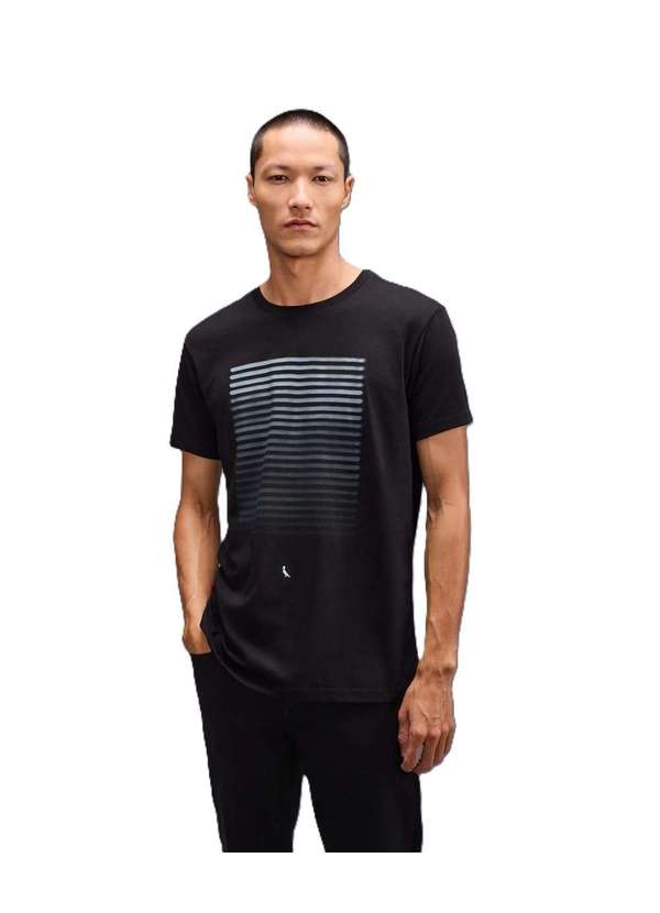 Reserva - Camiseta Slim Estampa Gradiente Stripes Reserva Preto