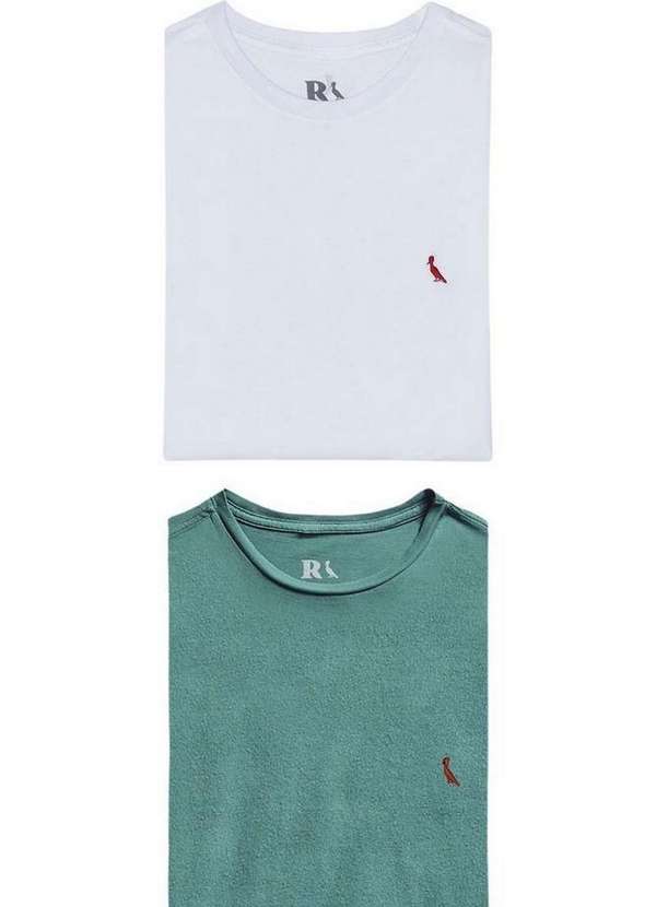 Reserva - Kit 2 Camiseta Brasa Verde e Branca Pica Pau Bordado Reserva Verde Estoned