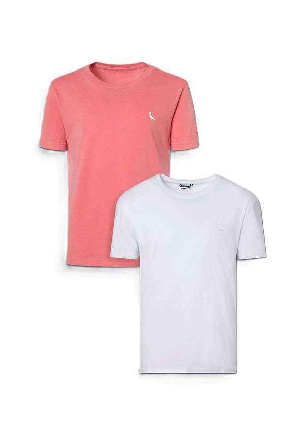 Reserva - Kit 2 Camisetas Suspiro Stoned Bordado Reserva Branco/Rosa