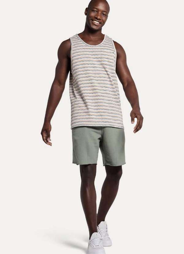 Reserva - Regata Masculina Jacquard Listra Color Reserva Areia 3