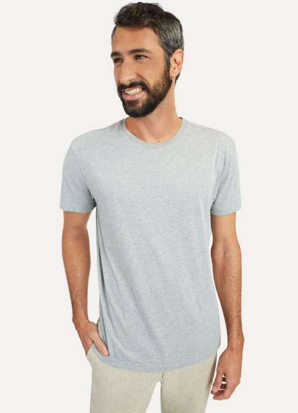 Oficina - Tshirt Pima Gola Careca Oficina Cinza