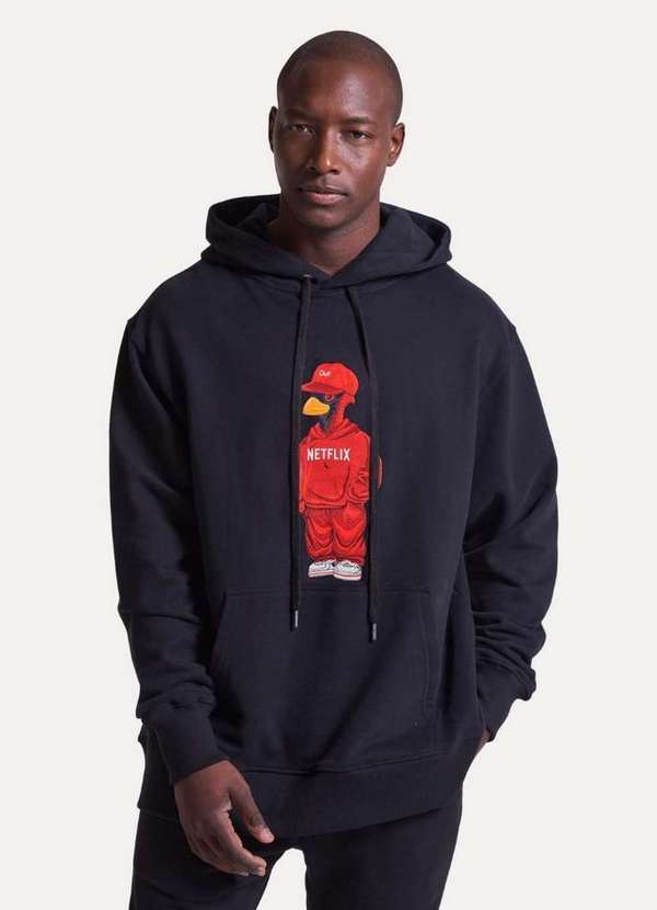 Reserva - Hoodie Estampado Netflix Pica Pau Reserva Preto