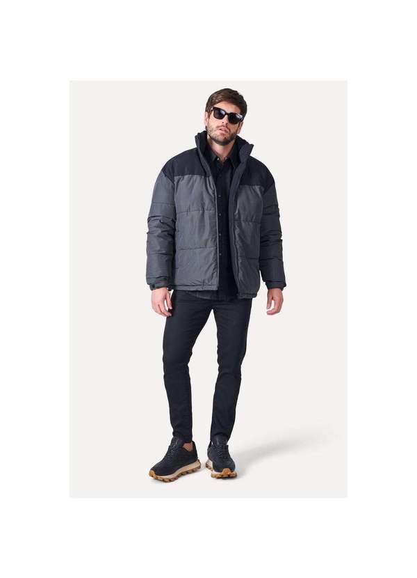 Reserva - Jaqueta Dupla Face Puffer Grid Reserva Preto/Cinza 5