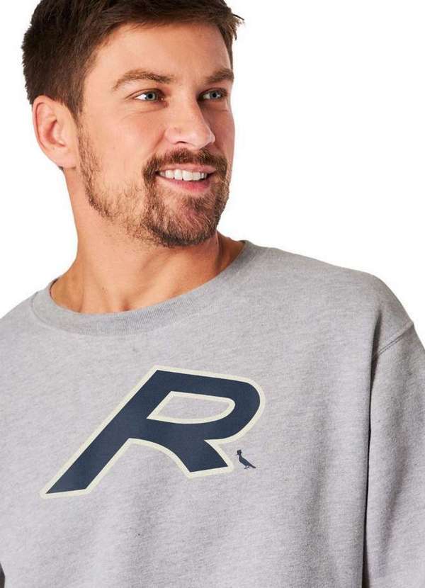 Reserva - Moletom Careca Type R Navy Reserva Cinza Mescla Médio
