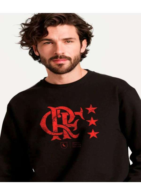 Reserva - Moletom Est Flamengo Emblema Reserva Preto