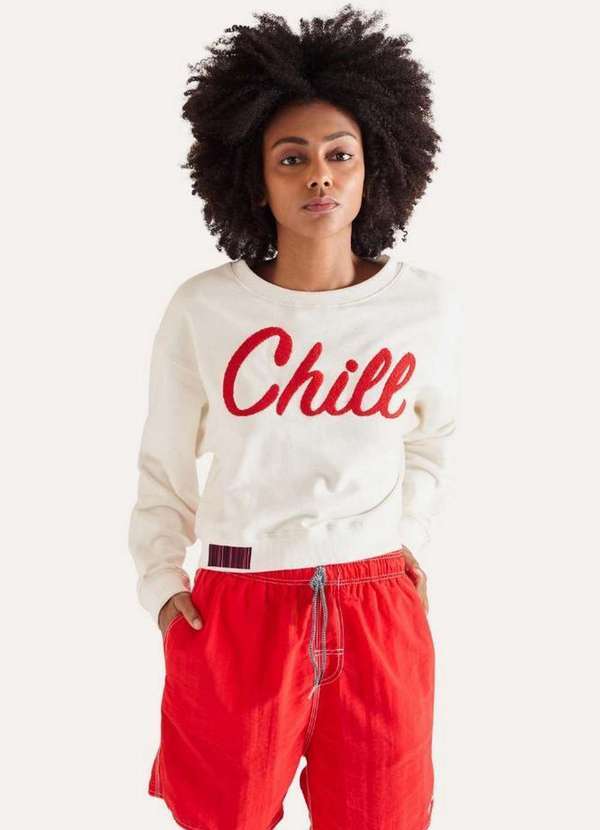 Reserva - Sueter Cropped Feminino Chill Reserva Branco