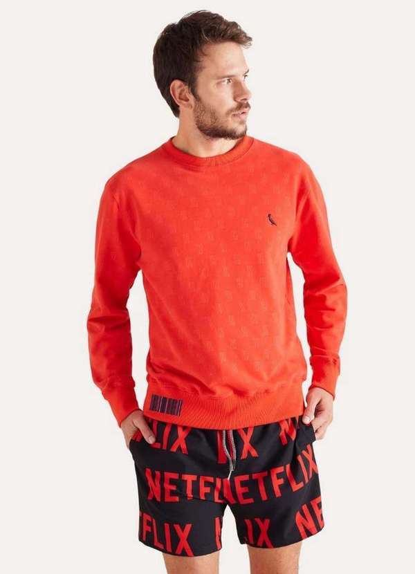 Reserva - Suéter Moletom Full Print Netflix Reserva Vermelho