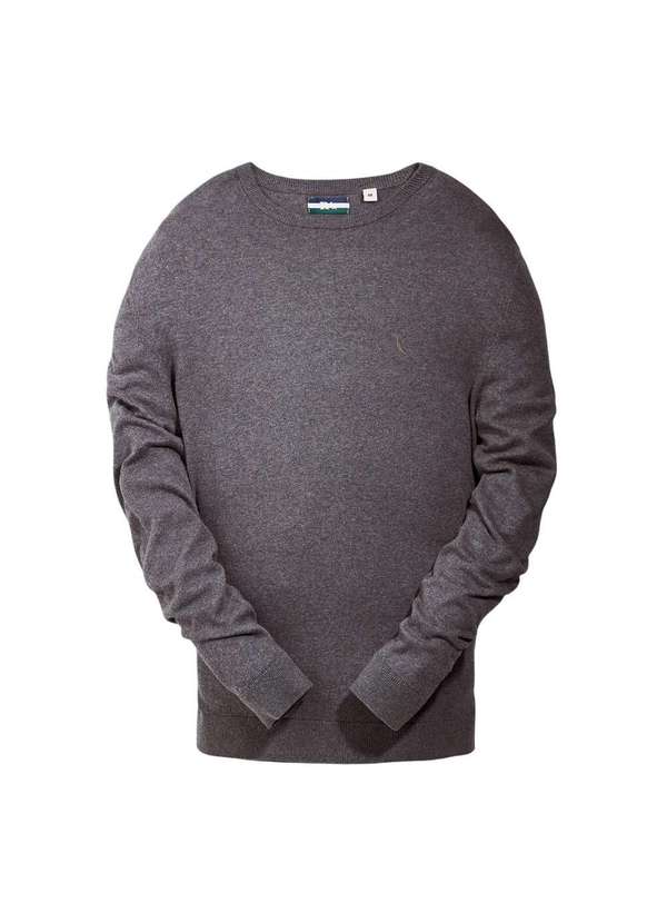 Reserva - Tricot Básico Gola Careca Reserva Cinza Mescla Escuro