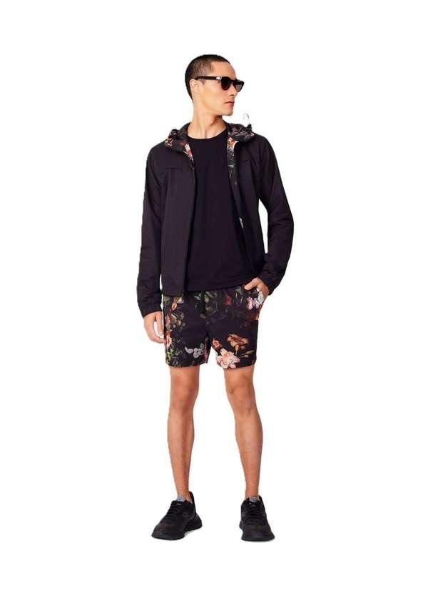 Reserva - Short Praia Textura Floral Urbano Reserva Preto 3